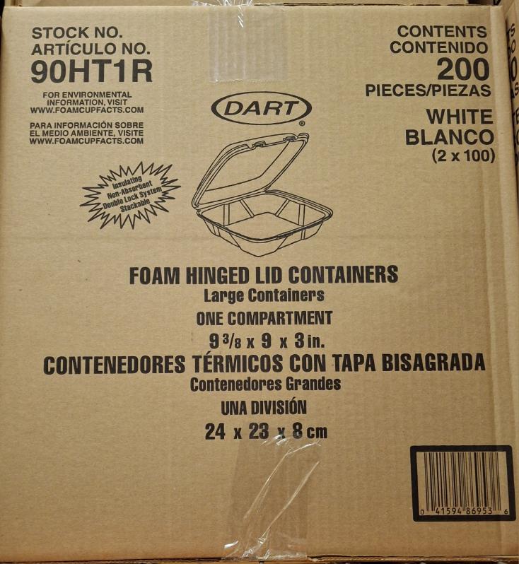 9"x9" Foam Take-Out Container 90HT1- FTO